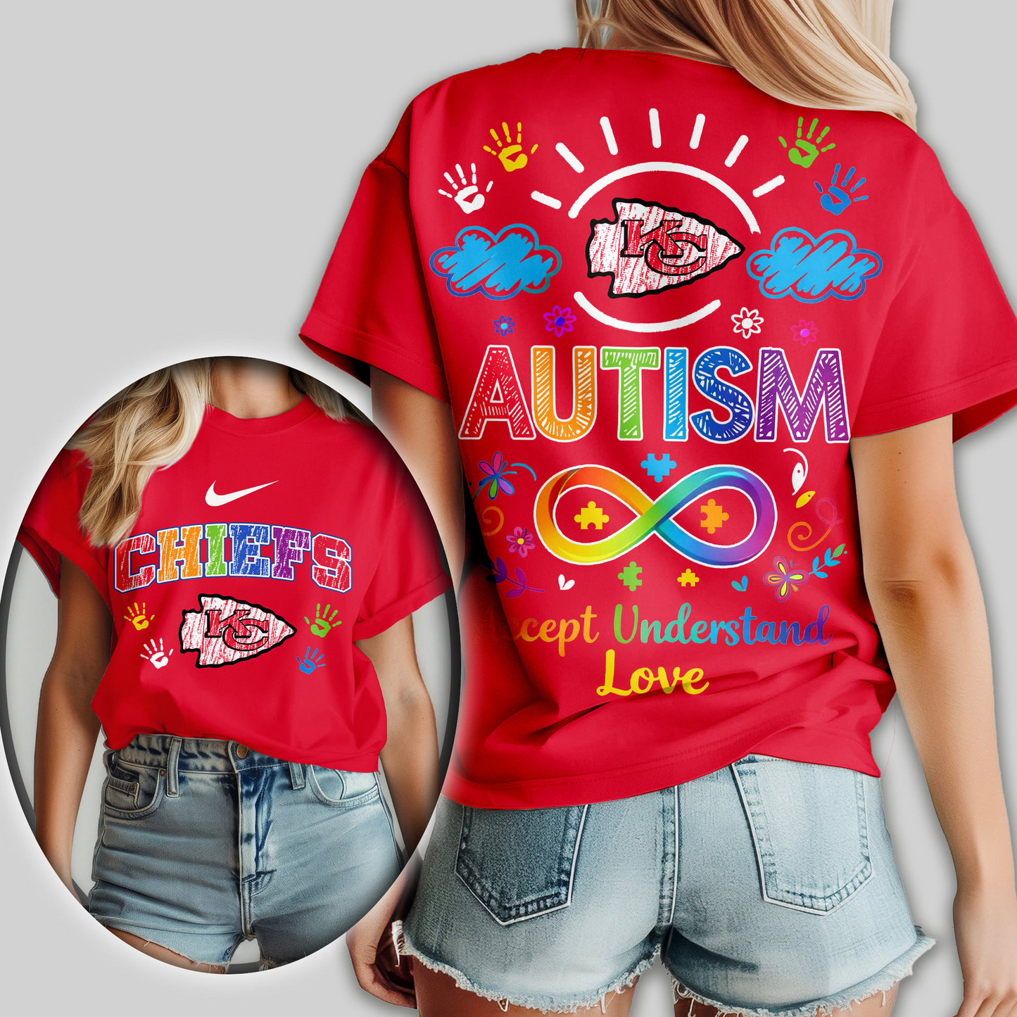 KCC Premium NFL National Autism Acceptance Month Women Shirt DDT NTL