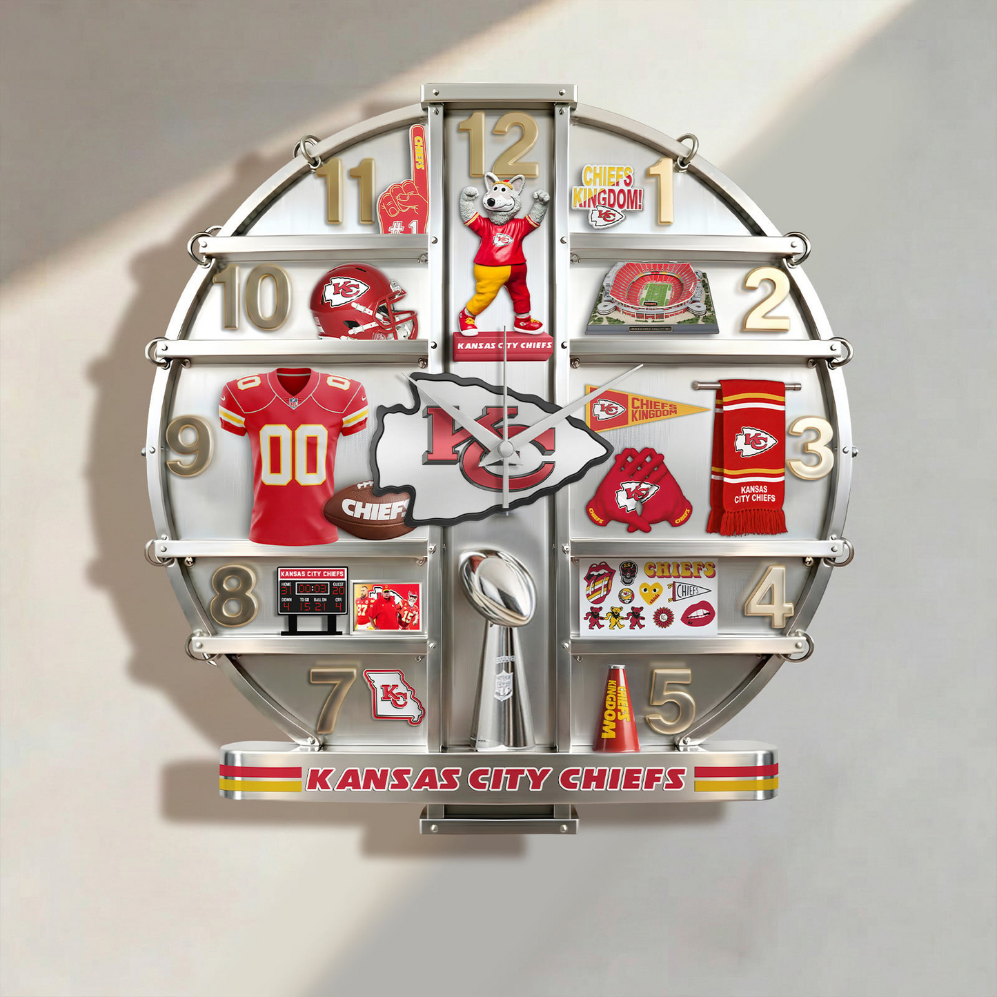 KCC x NFL Home Decorative 3D Visual Effect Acrylic Wall Clock NAK CTKT