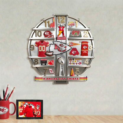 KCC x NFL Home Decorative 3D Visual Effect Acrylic Wall Clock NAK CTKT