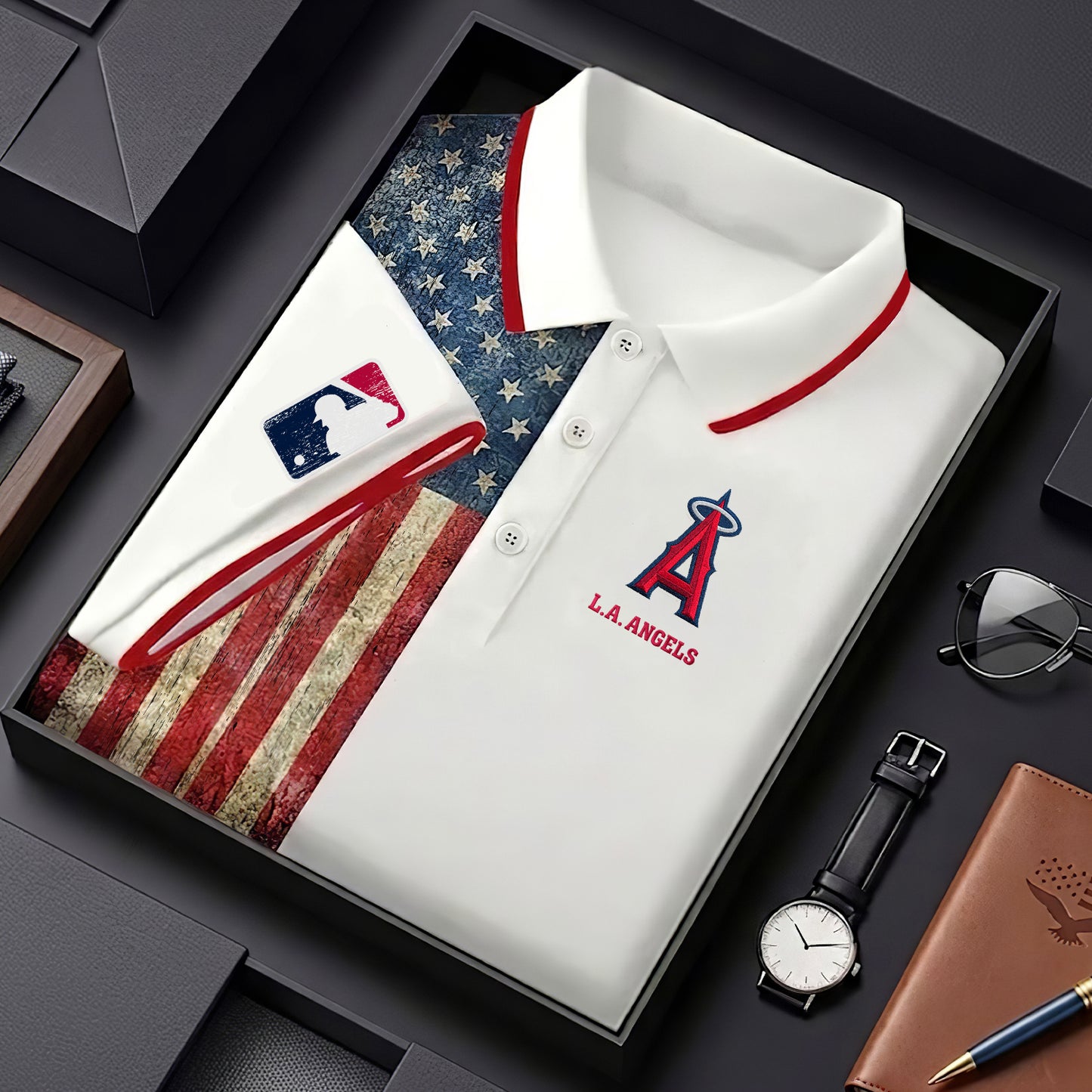 LAA x MLB US Flag Polo Shirt DDT TTTZ