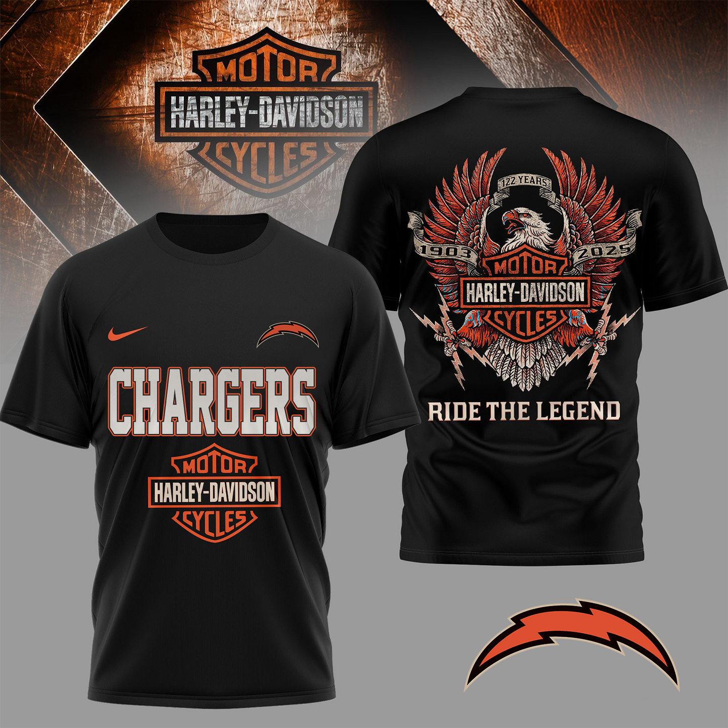 LAC Premium NFL 122 Year Harley Davidson 3D Shirt 2603 DatND DVT