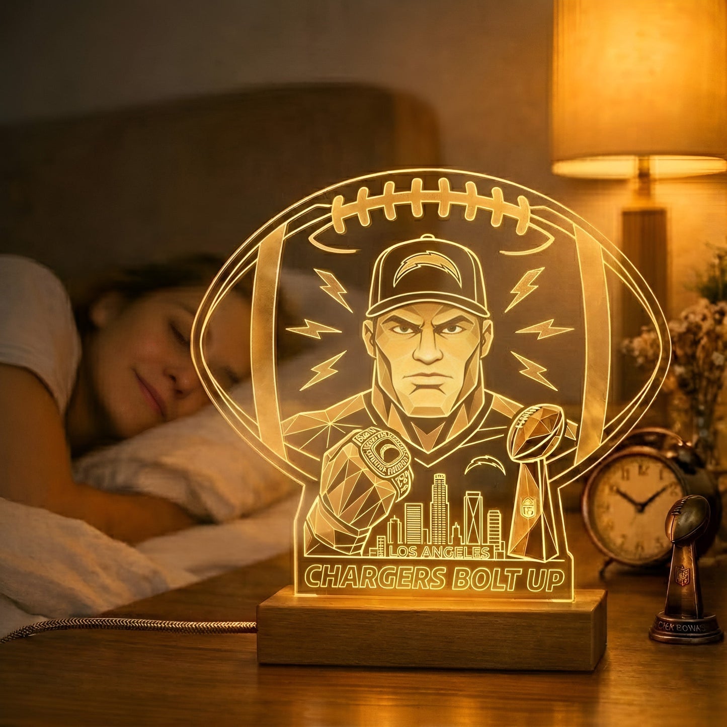 LAC x NFL Acrylic LED Desk Lamp NAK NTN