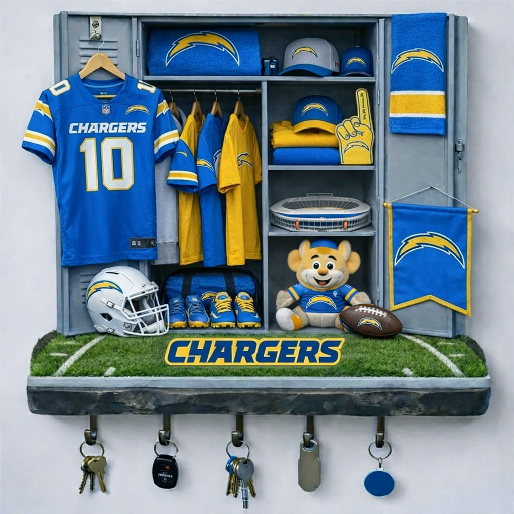 LAC x NFL Changing Room Personalized 3D Visual Effect Acrylic Key Holder DDT NTL