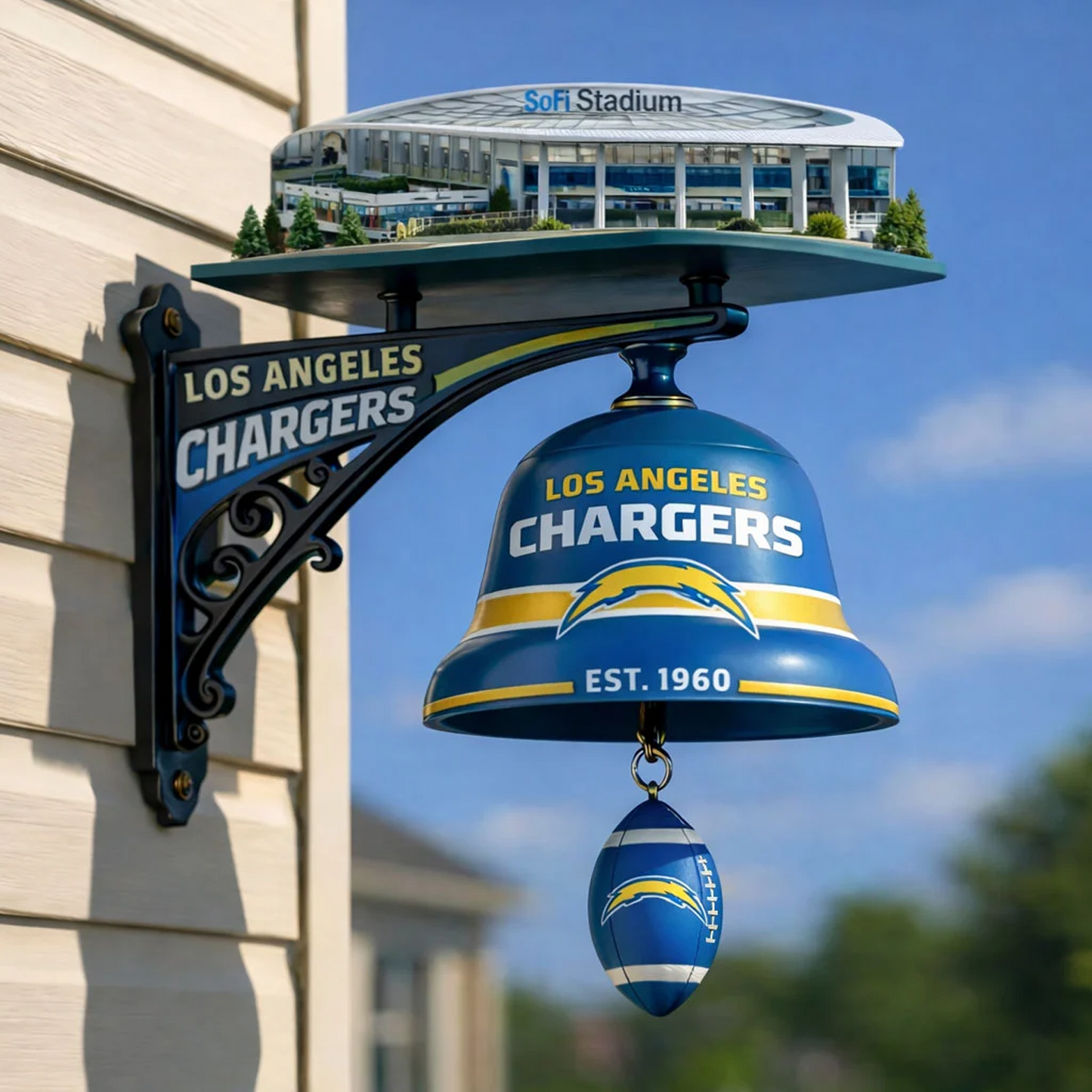 LAC X NFL Football Team Home Stadium-Themed Vintage Wall-Mounted Doorbell NAK NHT