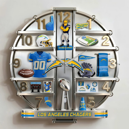 LAC x NFL Home Decorative 3D Visual Effect Acrylic Wall Clock NAK CTKT