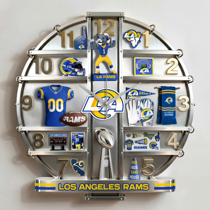 LAR x NFL Home Decorative 3D Visual Effect Acrylic Wall Clock NAK CTKT
