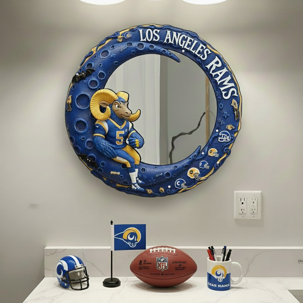 LAR x NFL Moonlit  Custom Shaped Mirror - Personalized Gifts NAK CTKT