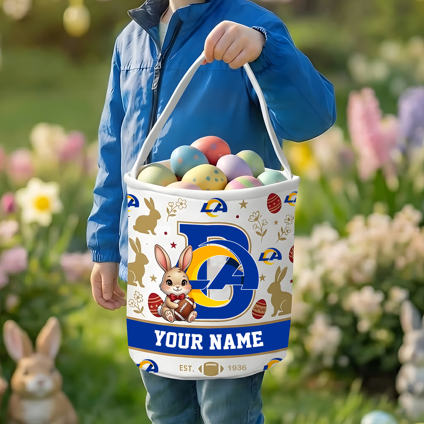 LAR x Personalized Easter Bunny Egg Hunt Basket NAK NHT