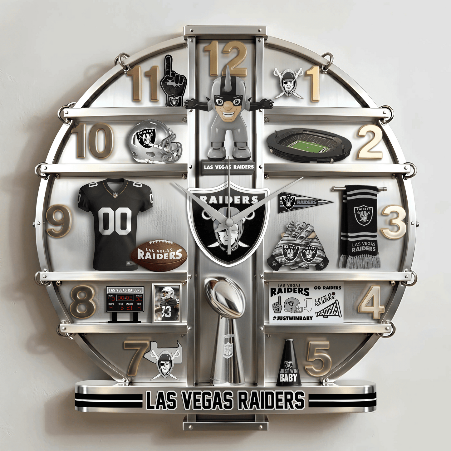 LVR x NFL Home Decorative 3D Visual Effect Acrylic Wall Clock NAK CTKT