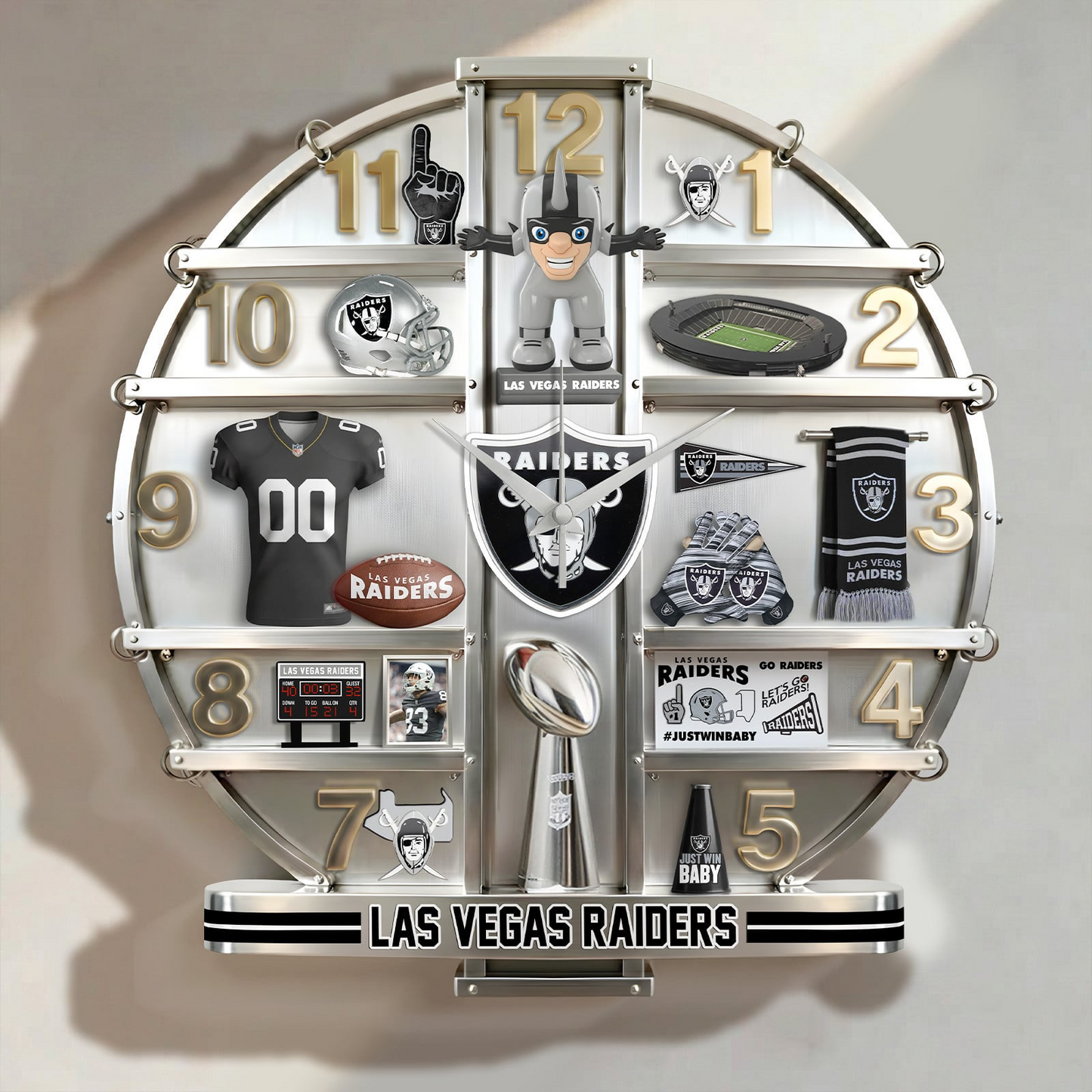 LVR x NFL Home Decorative 3D Visual Effect Acrylic Wall Clock NAK CTKT