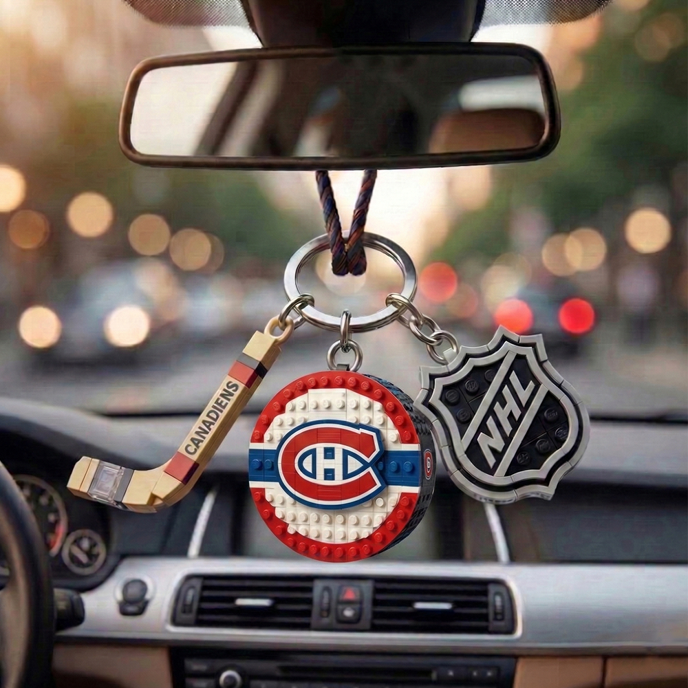 MC x NHL Building Blocks Hockey Puck Car Mirror Hanging NAK TTT