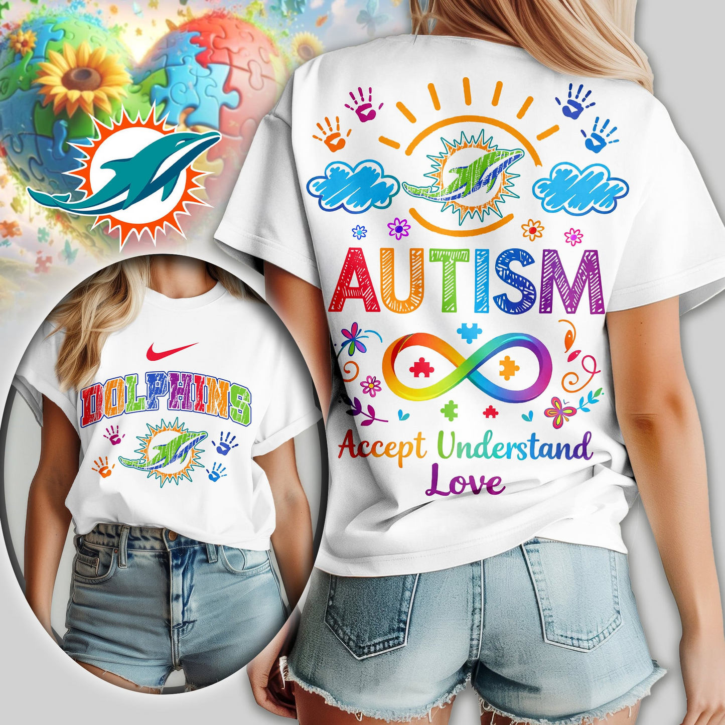 MD Premium NFL National Autism Acceptance Month Women Shirt DDT NTL