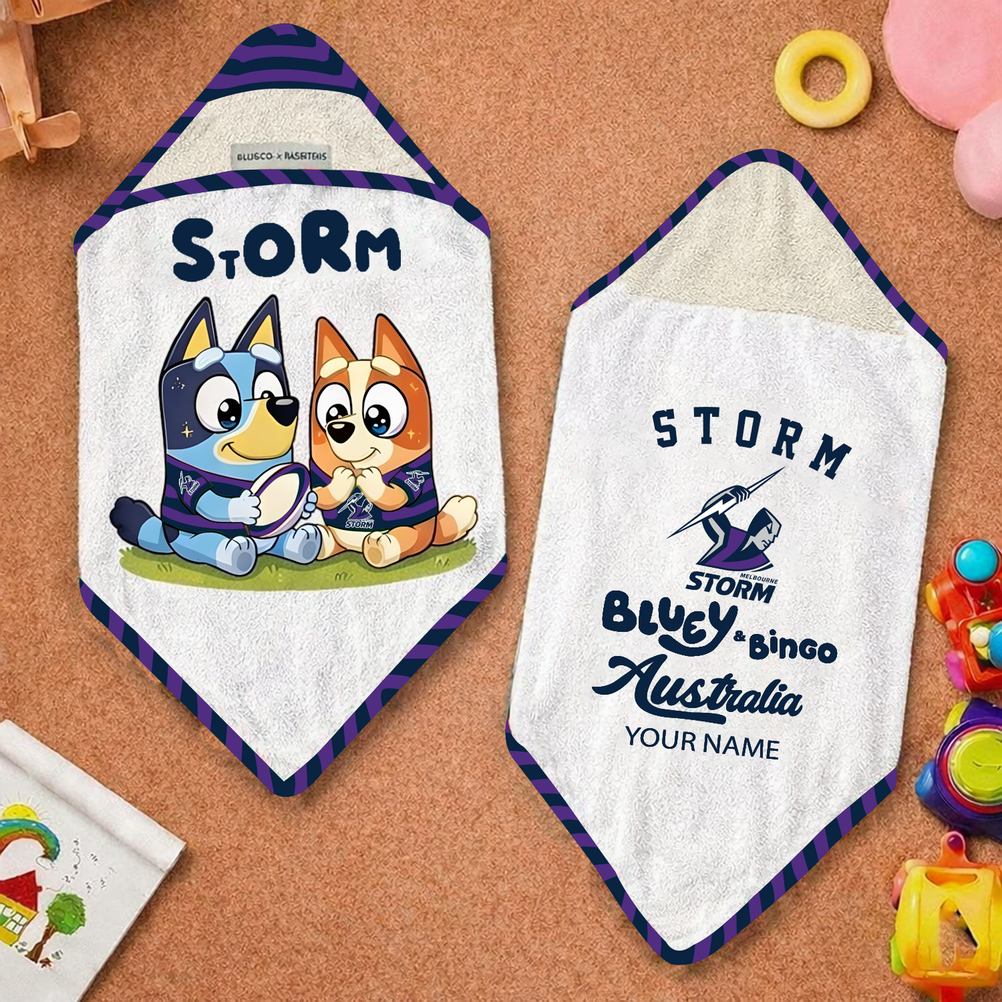 MEL x NRL Cute Baby Bath Hooded Towel NAK NHT