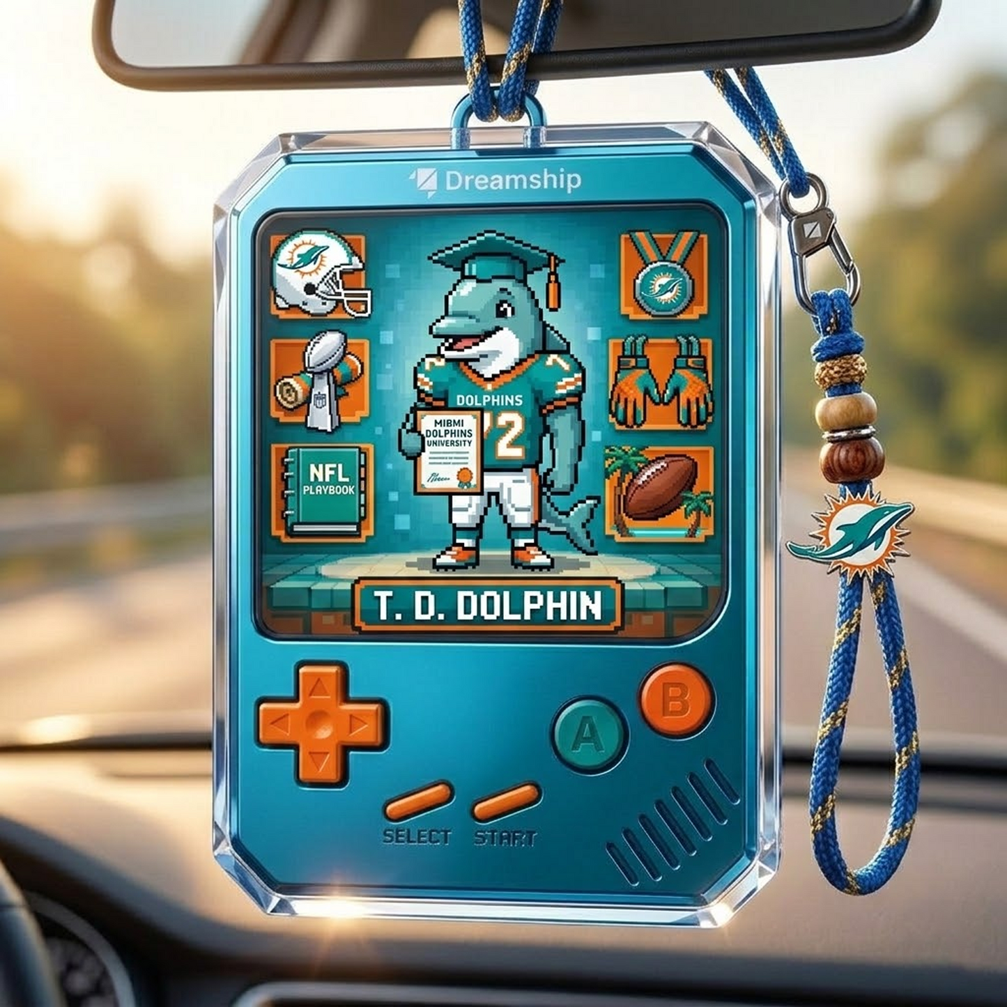 MIA X Classic NFL Football Team Name Car Ornaments NAK NHT