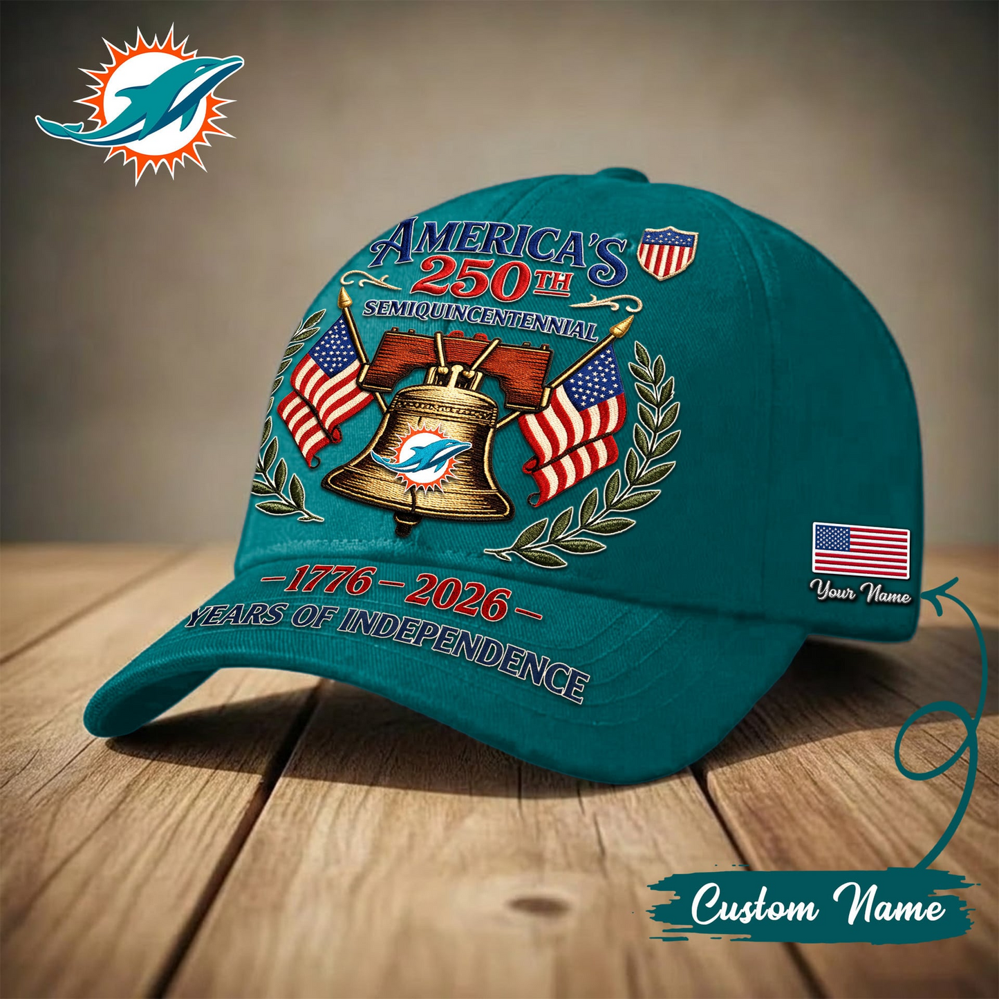 MIA x Premium NFL 1776-2026 Years Of Independence Classic Cap NAK LBN