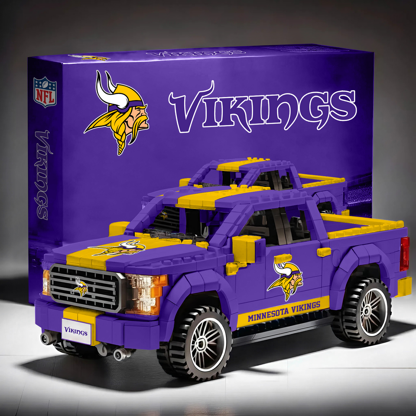 MIN X NFL 3D Racing Truck Model Building Block Set NAK NHT