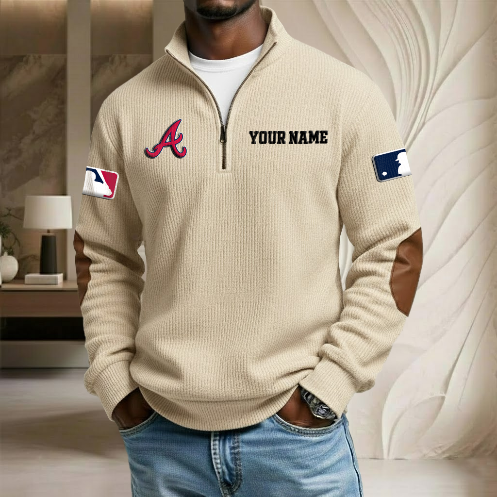 MLB x AB Custom Name Stand Collar Half-zip Sweatshirt HLP HLPHUONG