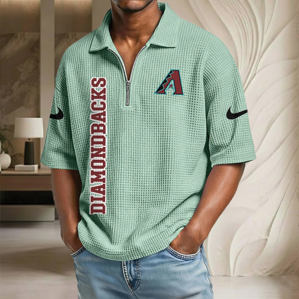 MLB x ARI Baseball Waffle Half-Zip Polo Shirt HLP HLPHUONG