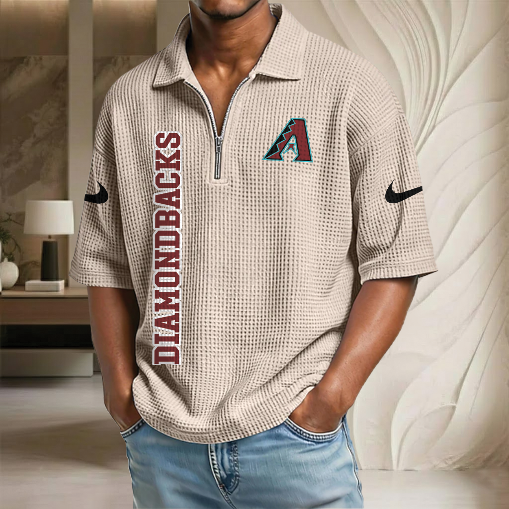 MLB x ARI Baseball Waffle Half-Zip Polo Shirt HLP HLPHUONG