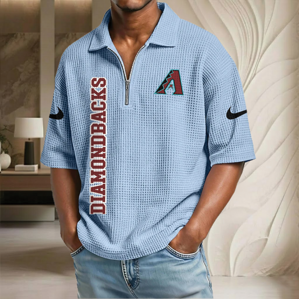 MLB x ARI Baseball Waffle Half-Zip Polo Shirt HLP HLPHUONG