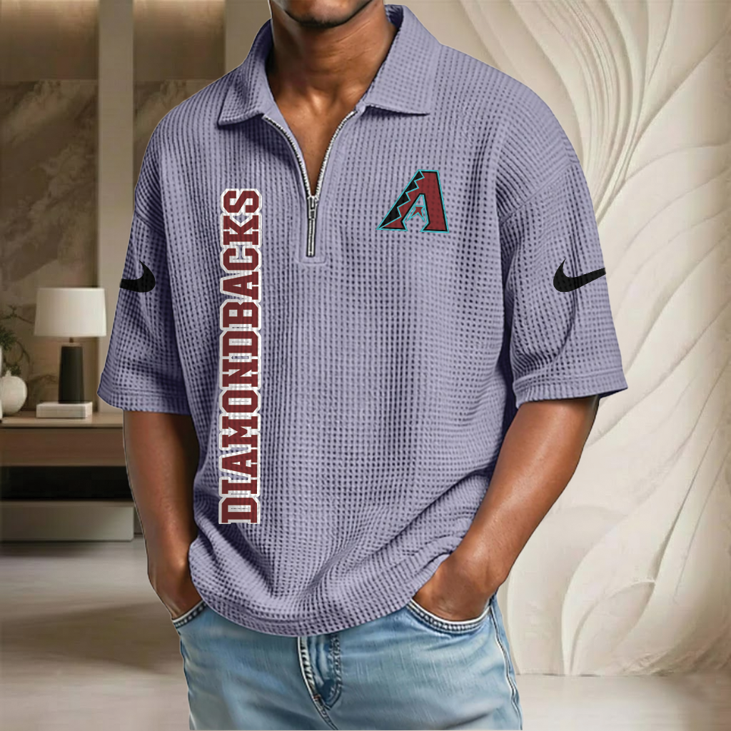 MLB x ARI Baseball Waffle Half-Zip Polo Shirt HLP HLPHUONG