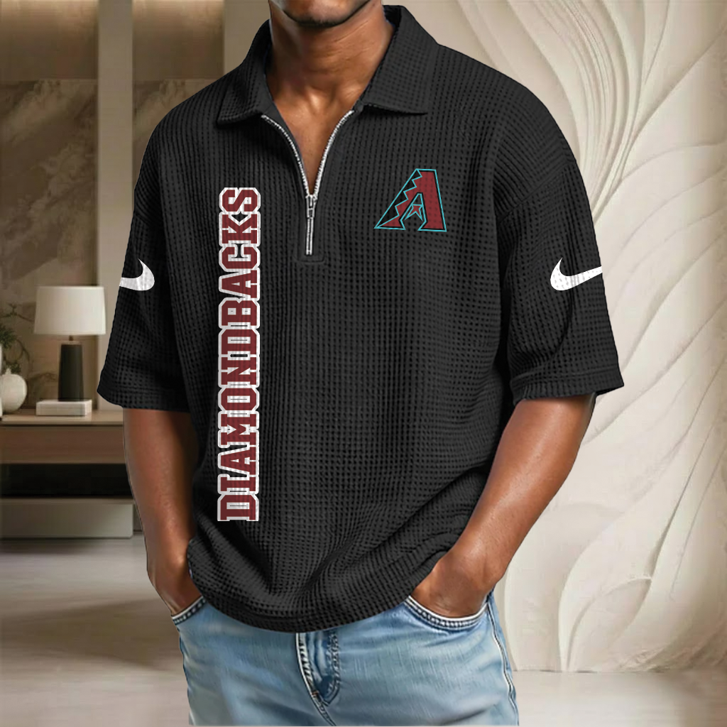 MLB x ARI Baseball Waffle Half-Zip Polo Shirt HLP HLPHUONG