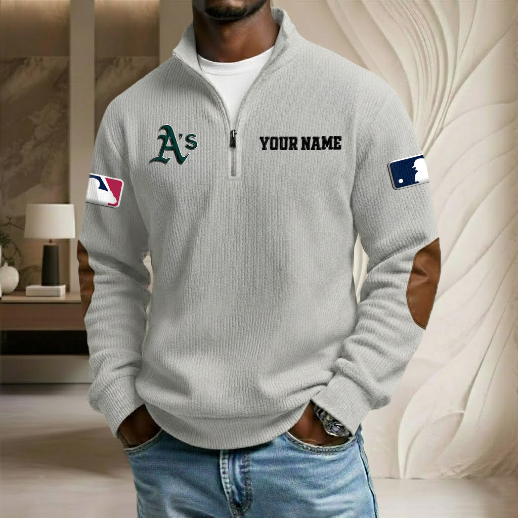 MLB x ATH Custom Name Stand Collar Half-zip Sweatshirt HLP HLPHUONG