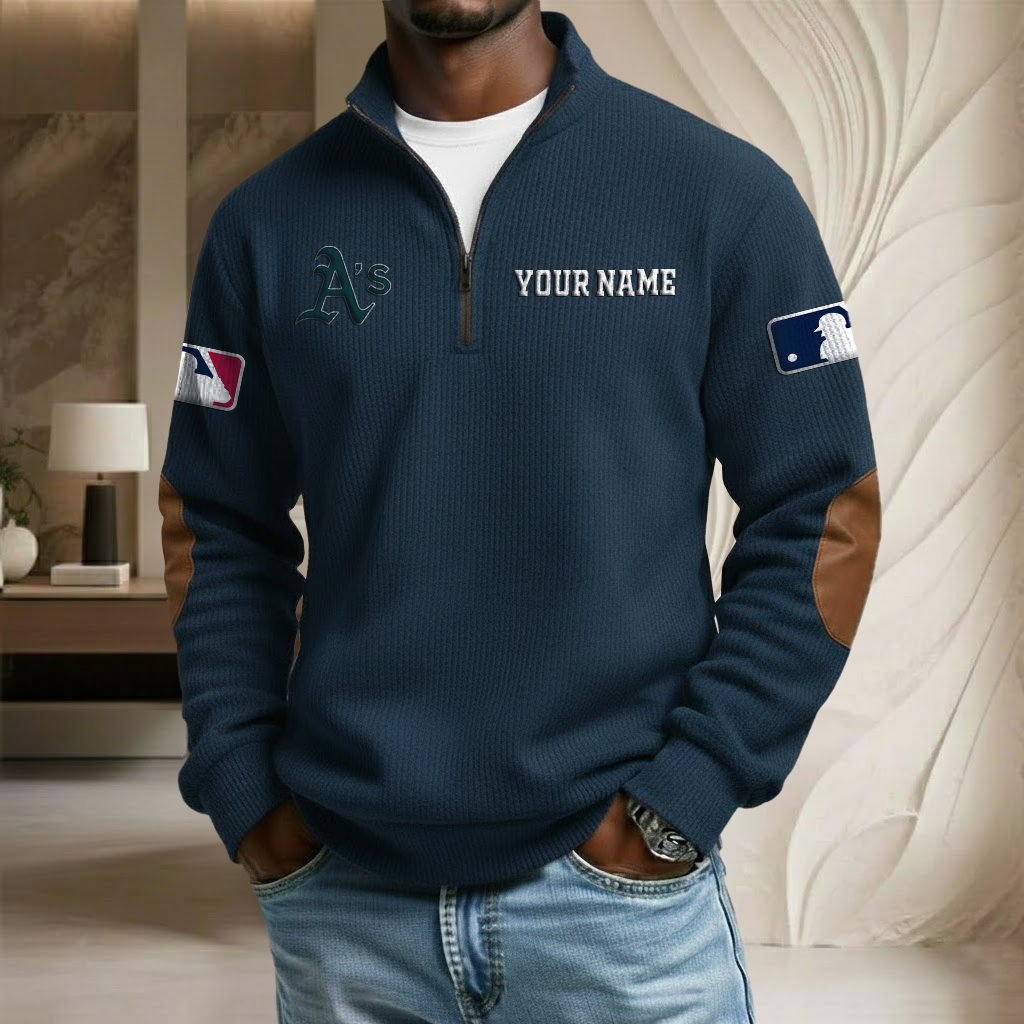 MLB x ATH Custom Name Stand Collar Half-zip Sweatshirt HLP HLPHUONG