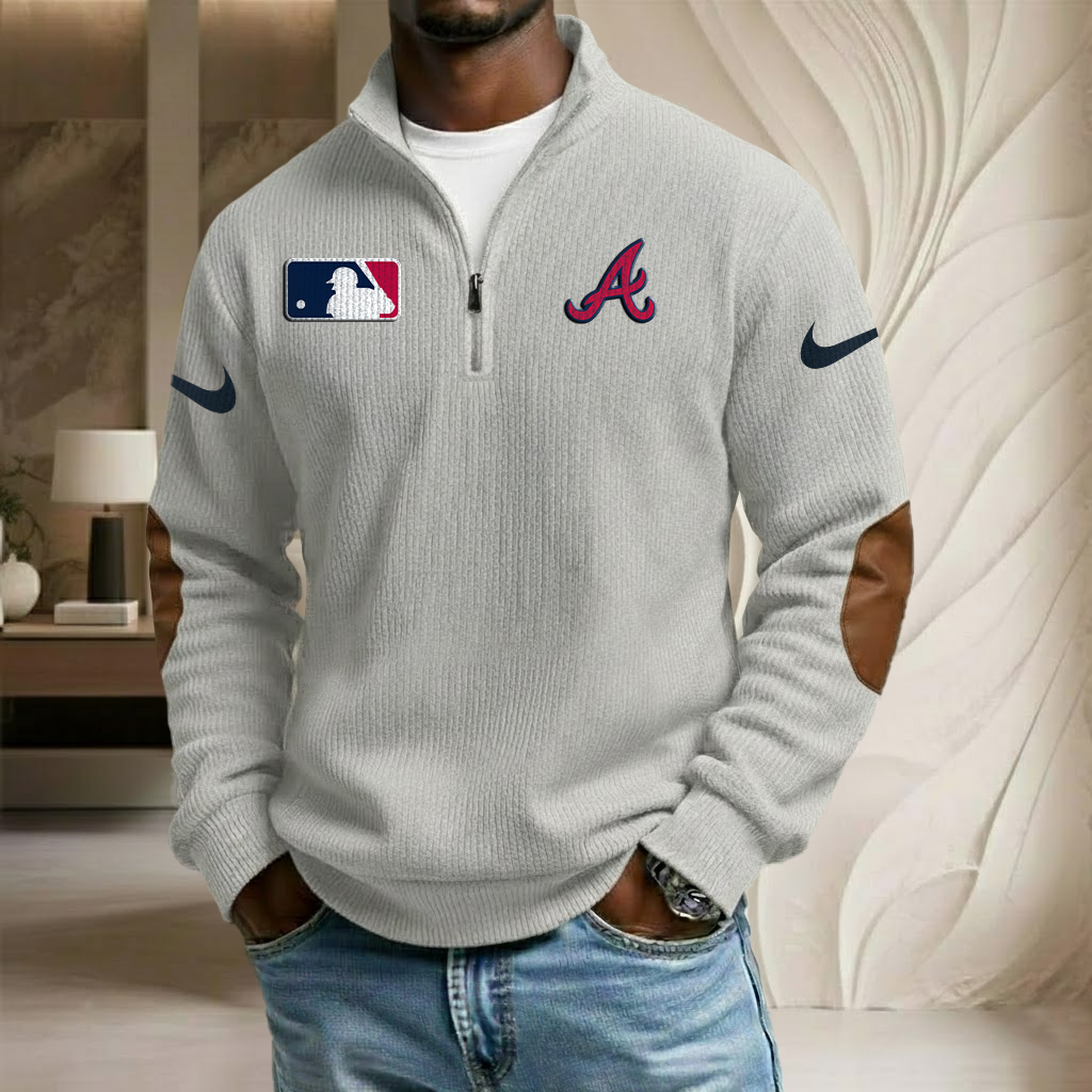 MLB x ATL Sport Team Stand Collar Half-zip Sweatshirt HLP HLPHUONG
