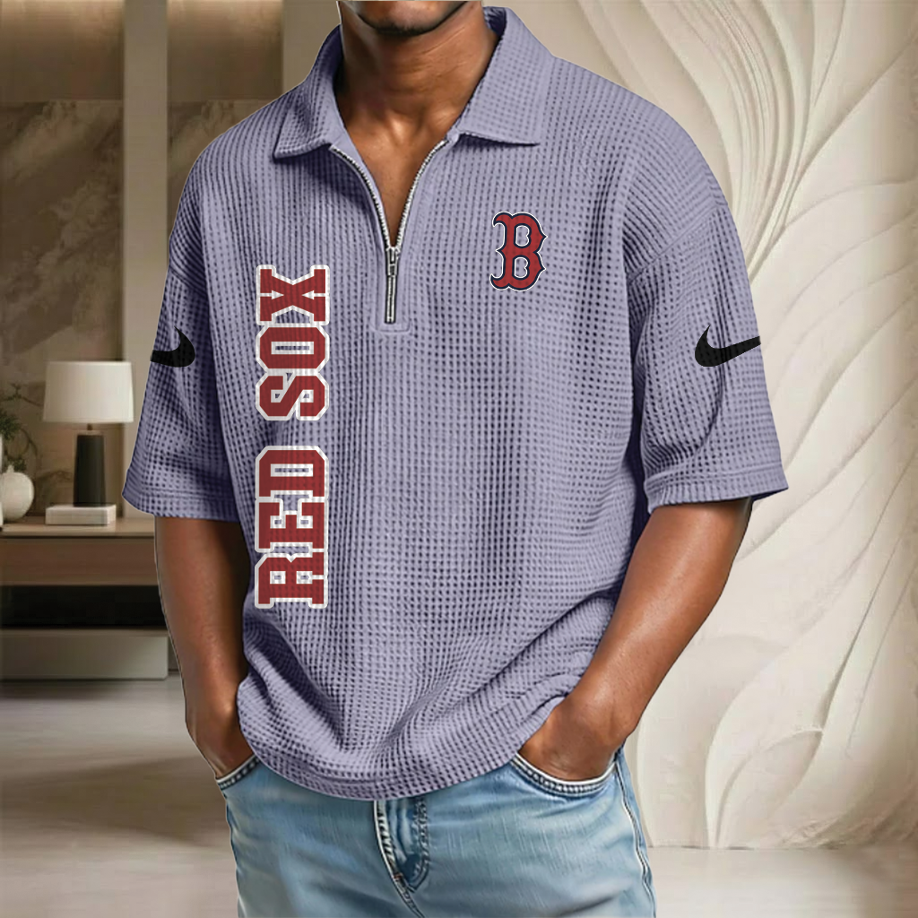 MLB x BOS Baseball Waffle Half-Zip Polo Shirt HLP HLPHUONG