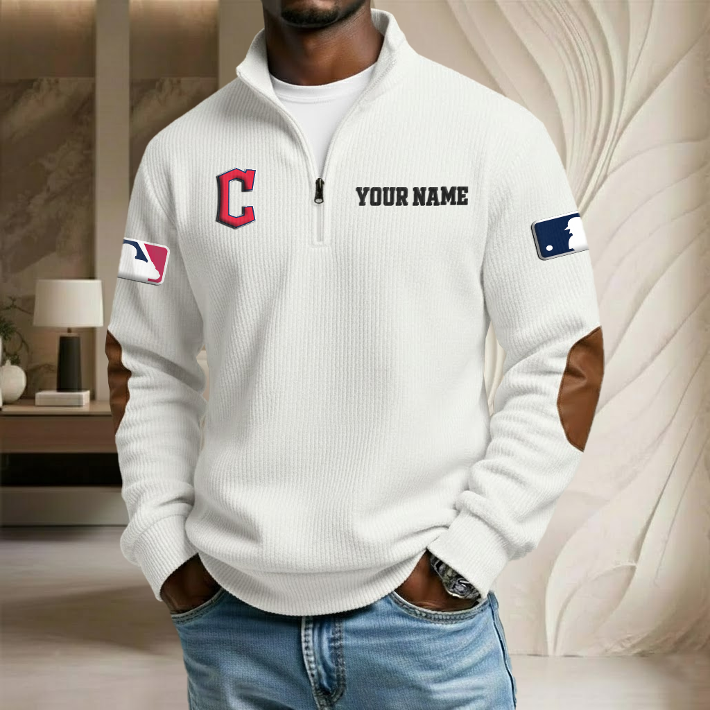 MLB x CG Custom Name Stand Collar Half-zip Sweatshirt HLP HLPHUONG
