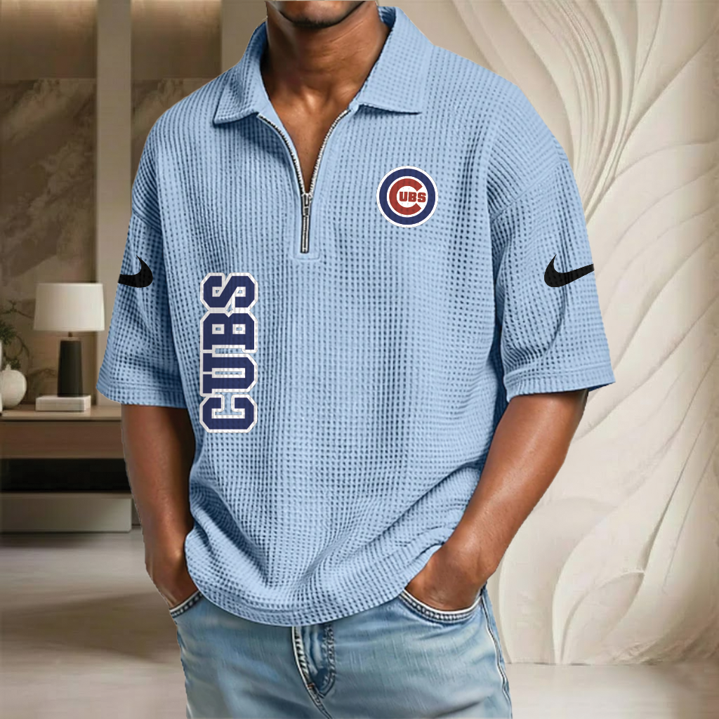 MLB x CHI Baseball Waffle Half-Zip Polo Shirt HLP HLPHUONG