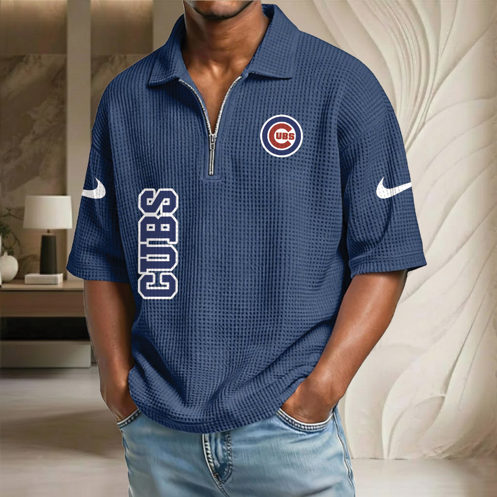 MLB x CHI Baseball Waffle Half-Zip Polo Shirt HLP HLPHUONG