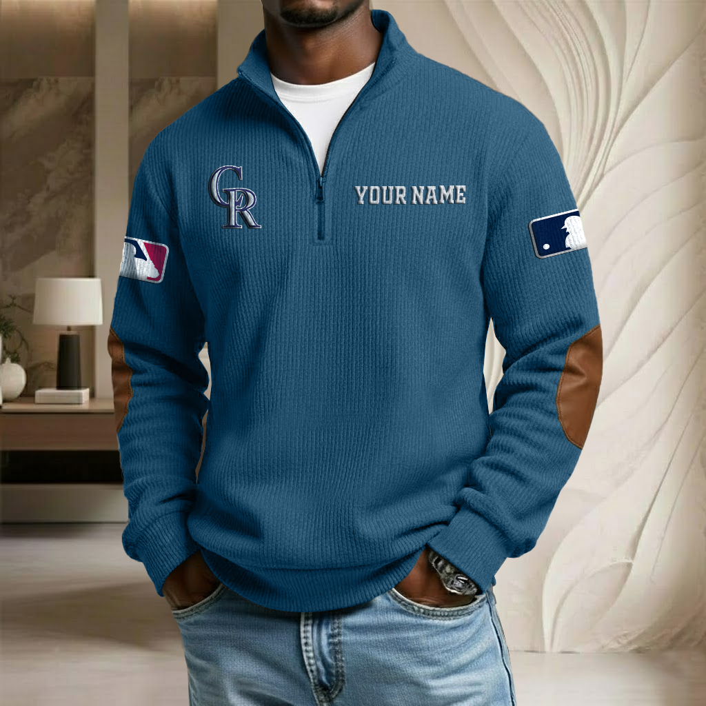 MLB x COL Custom Name Stand Collar Half-zip Sweatshirt HLP HLPHUONG