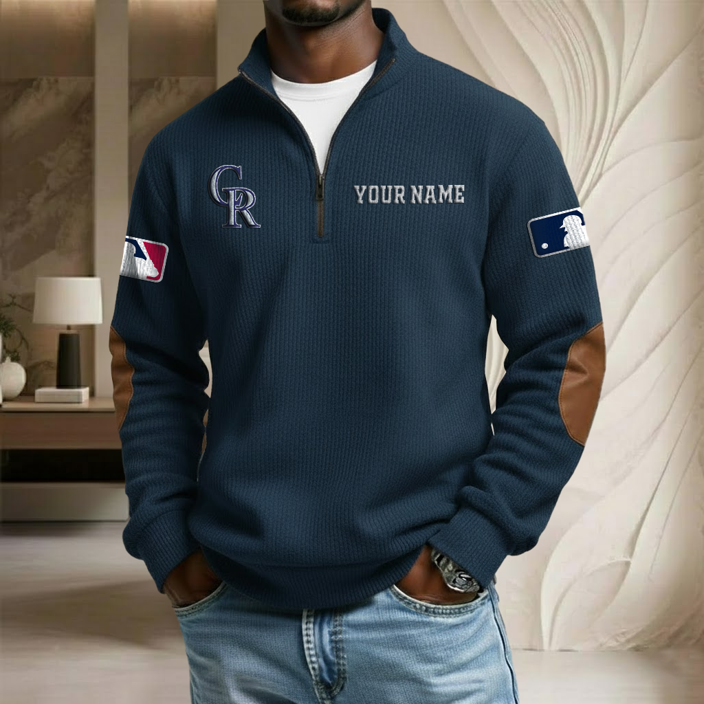 MLB x COL Custom Name Stand Collar Half-zip Sweatshirt HLP HLPHUONG