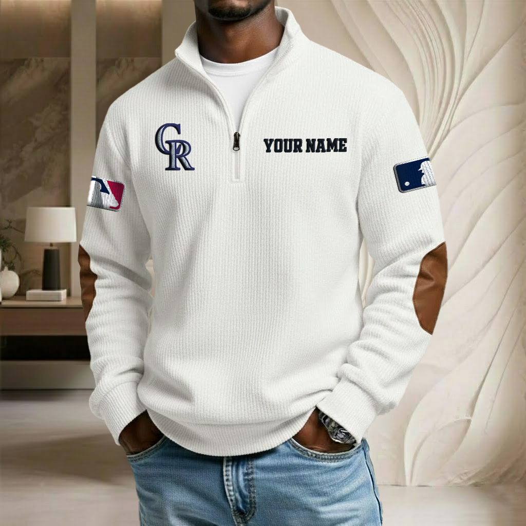 MLB x COL Custom Name Stand Collar Half-zip Sweatshirt HLP HLPHUONG