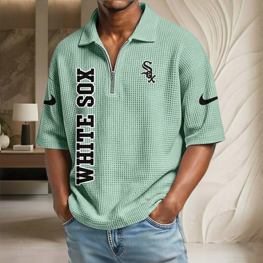 MLB x CWS Baseball Waffle Half-Zip Polo Shirt HLP HLPHUONG