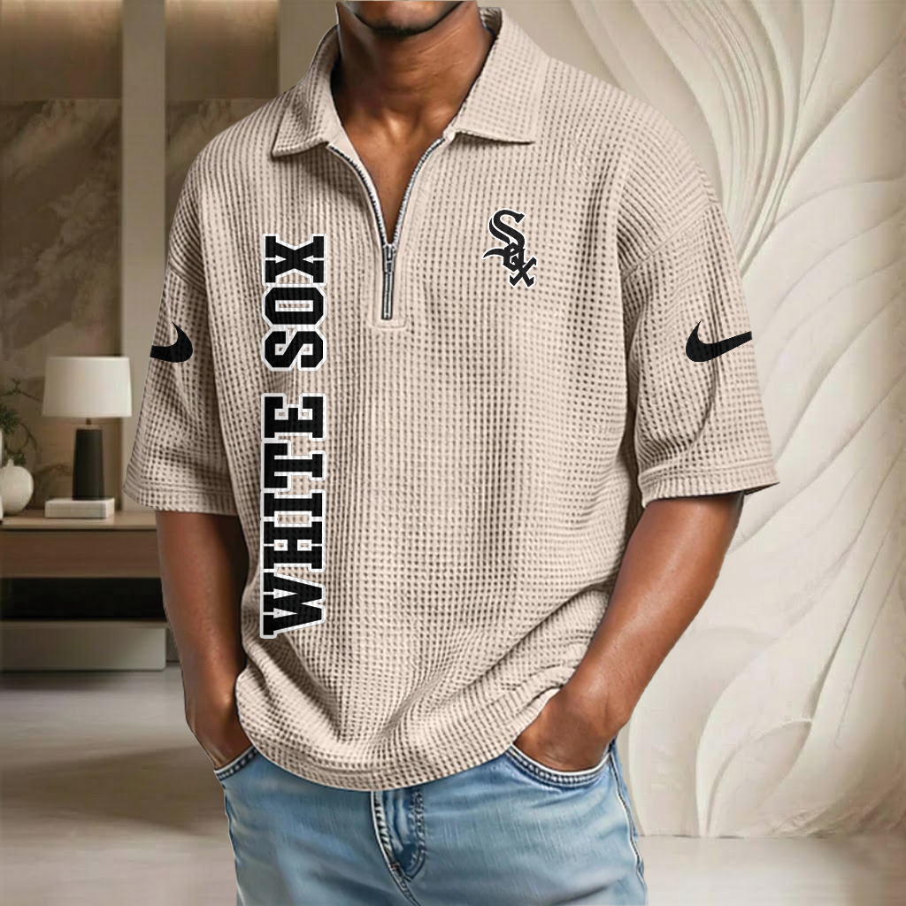 MLB x CWS Baseball Waffle Half-Zip Polo Shirt HLP HLPHUONG