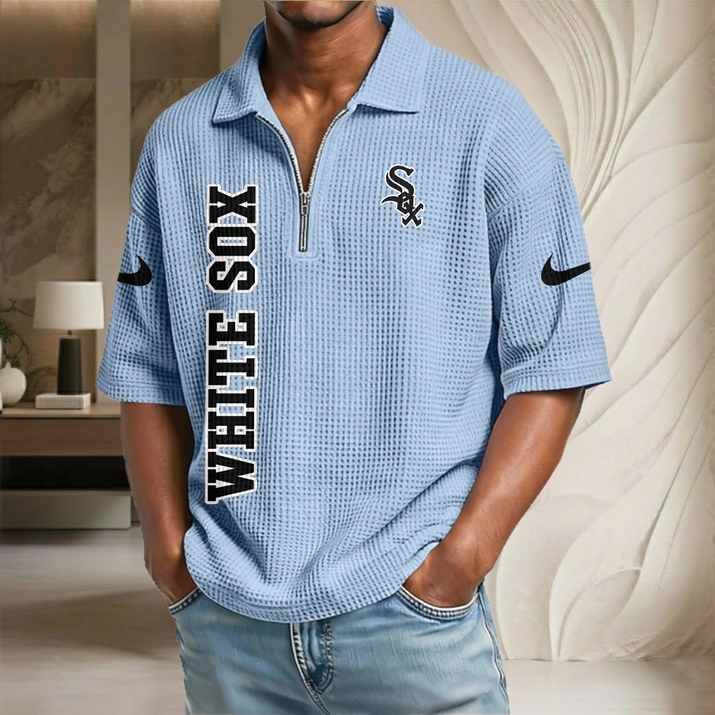 MLB x CWS Baseball Waffle Half-Zip Polo Shirt HLP HLPHUONG