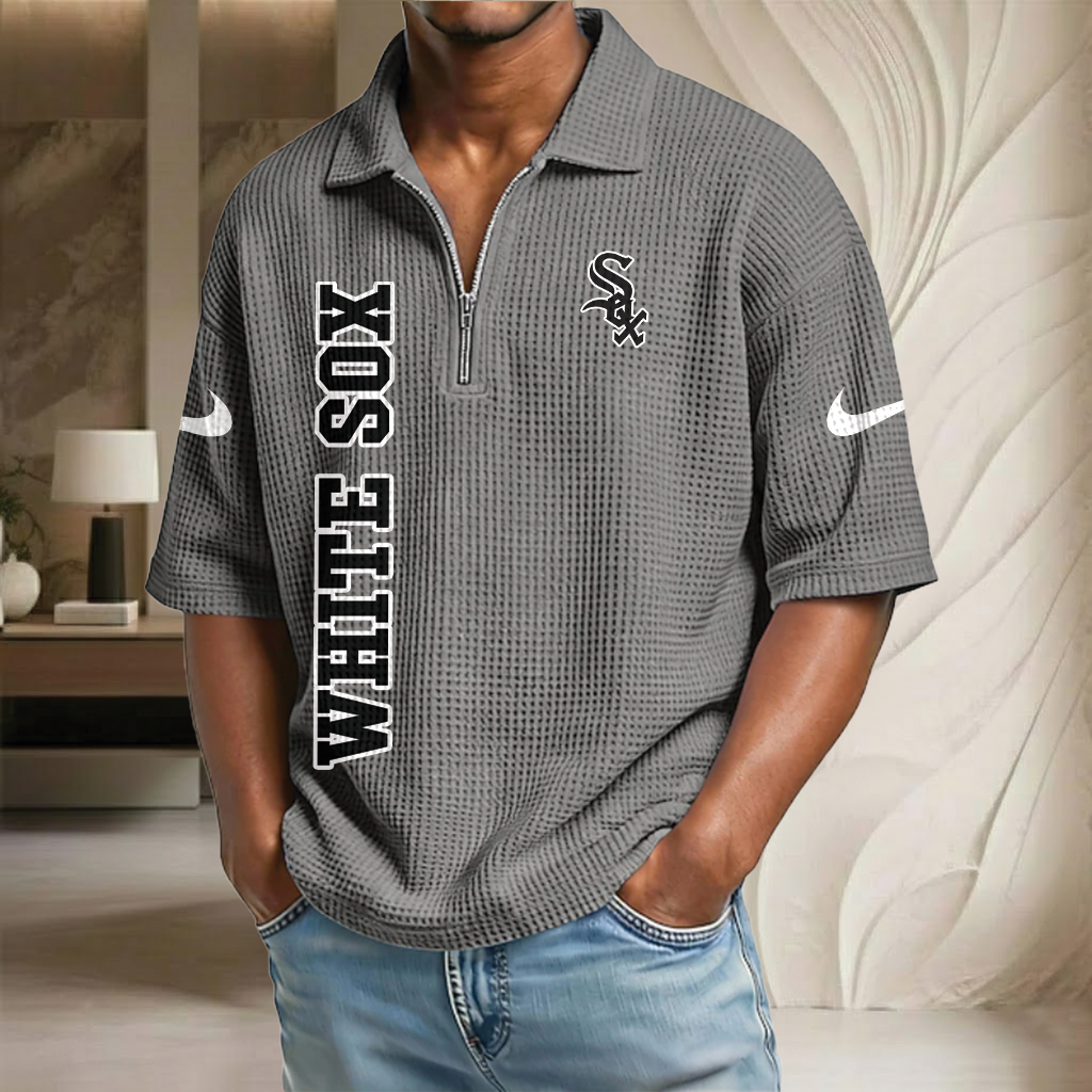 MLB x CWS Baseball Waffle Half-Zip Polo Shirt HLP HLPHUONG