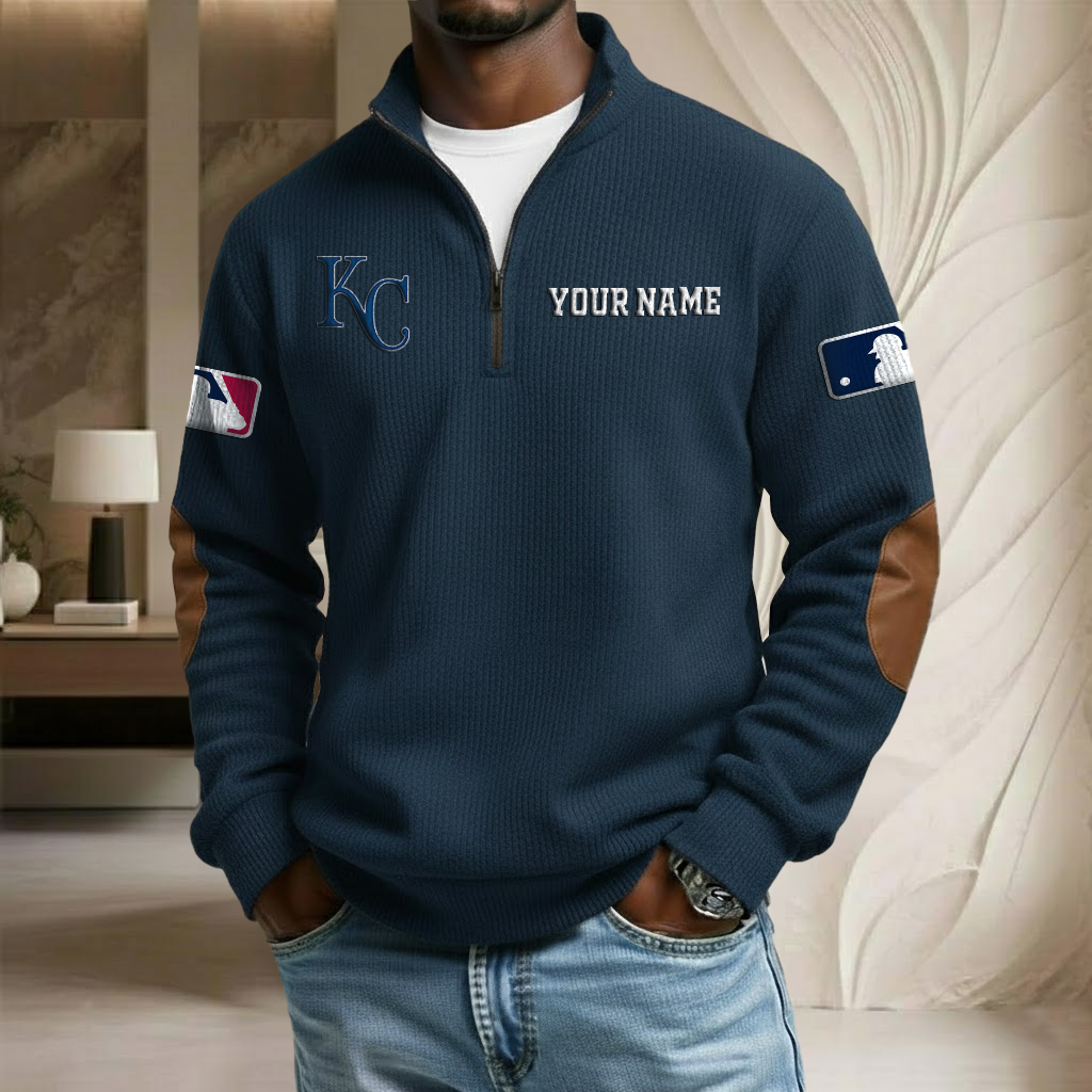 MLB x KCR Custom Name Stand Collar Half-zip Sweatshirt HLP HLPHUONG