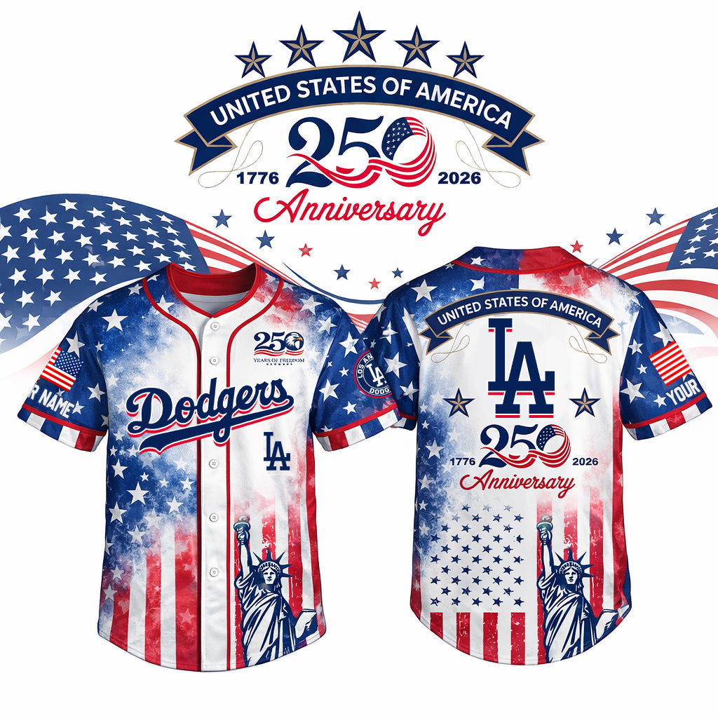 MLB x LAD US 250th Anniversary Baseball Jersey HLP HLPHUONG
