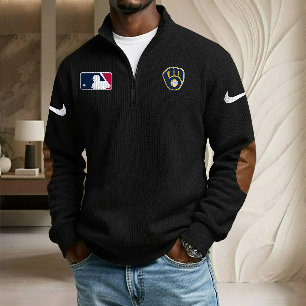 MLB x MIL Sport Team Stand Collar Half-zip Sweatshirt HLP HLPHUONG