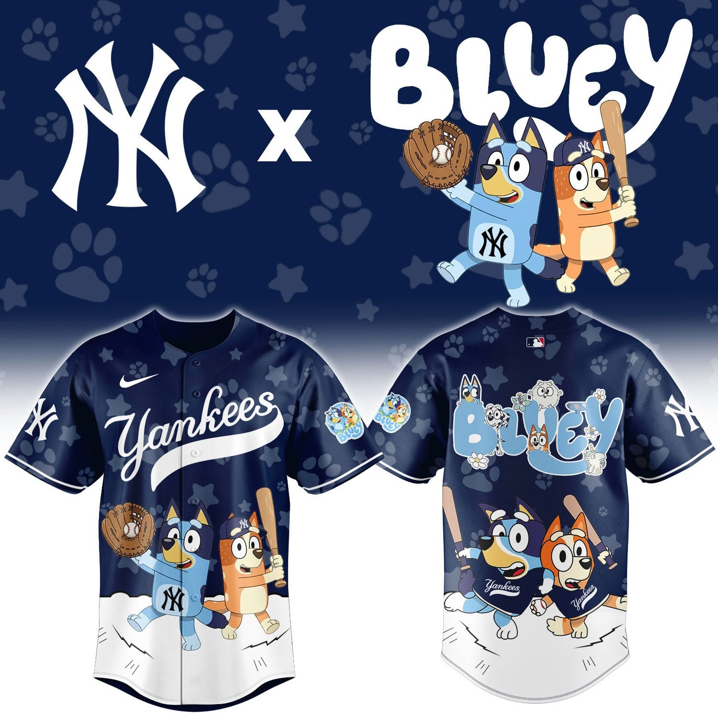 MLB x NYY Bluey Baseball Jersey HLP HLPHUONG