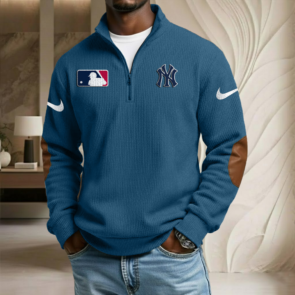 MLB x NYY Sport Team Stand Collar Half-zip Sweatshirt HLP HLPHUONG