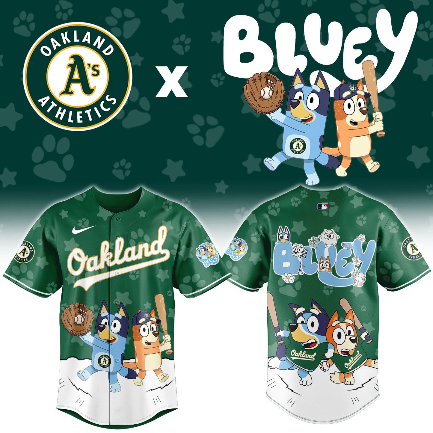 MLB x OAK Bluey Baseball Jersey HLP HLPHUONG