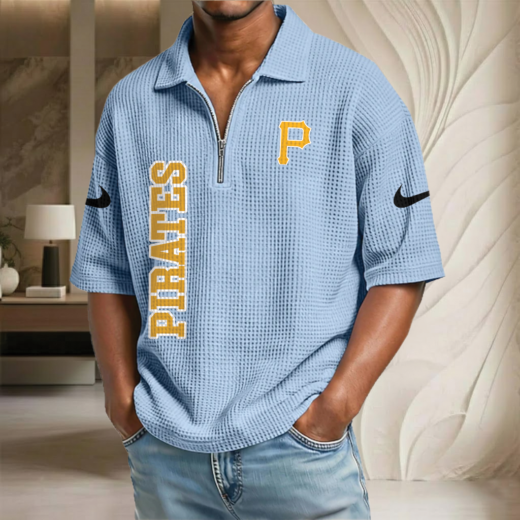 MLB x PIT Baseball Waffle Half-Zip Polo Shirt HLP HLPHUONG