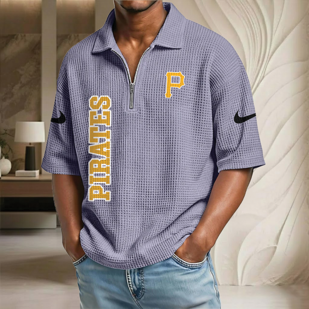 MLB x PIT Baseball Waffle Half-Zip Polo Shirt HLP HLPHUONG