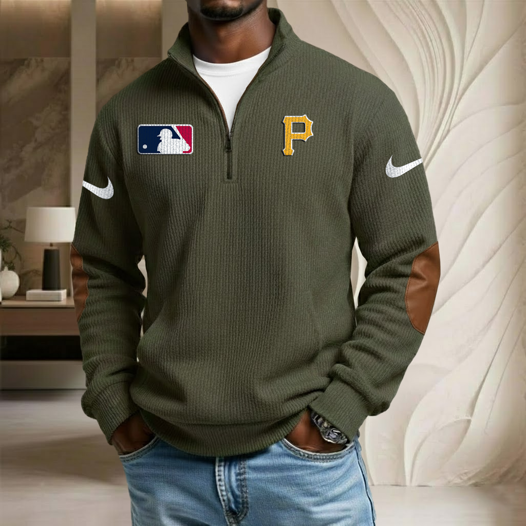 MLB x PIT Sport Team Stand Collar Half-zip Sweatshirt HLP HLPHUONG