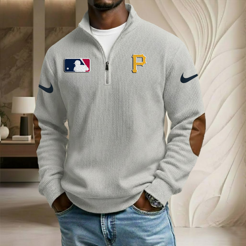 MLB x PIT Sport Team Stand Collar Half-zip Sweatshirt HLP HLPHUONG